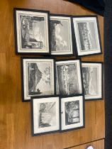 Selection of framed prints/ engravings by H.Bibby largest measures approximately 11 inches by 8.5