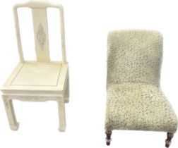 Upholsterd bedroom chair and 1 other