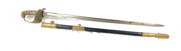 Victorian British officers Naval sword the blade is marked Popham Radford and Co Bedford St,