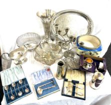 Large selection of silver plated items includes Viners etc