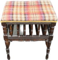 Vintage upholstered piano stool