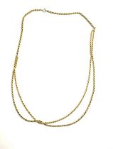 Ladies 9ct gold double rope chain, total weight 11.3 grams 47cm long