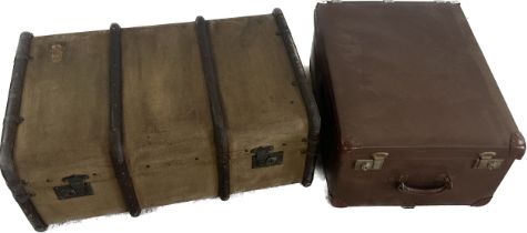 Two vintage travel trunks