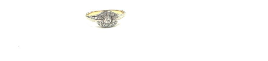 18ct gold and diamond art deco ring, total weight 2.6 grams ring size n