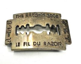 .925 novelty razor blade gents buckle