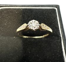 Vintage 9ct gold diamond ring weight 1.7g