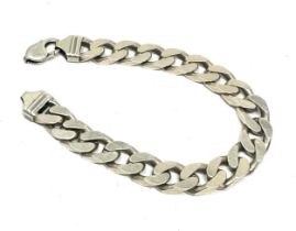 Silver chunky gents style curb link bracelet (64g)