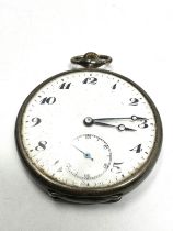 STERLING SILVER Gents Open Face Pocket Watch Hand-wind WORKING