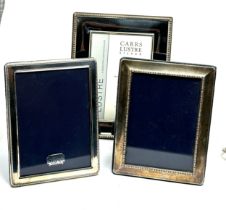 3 x .925 silver photograph frames