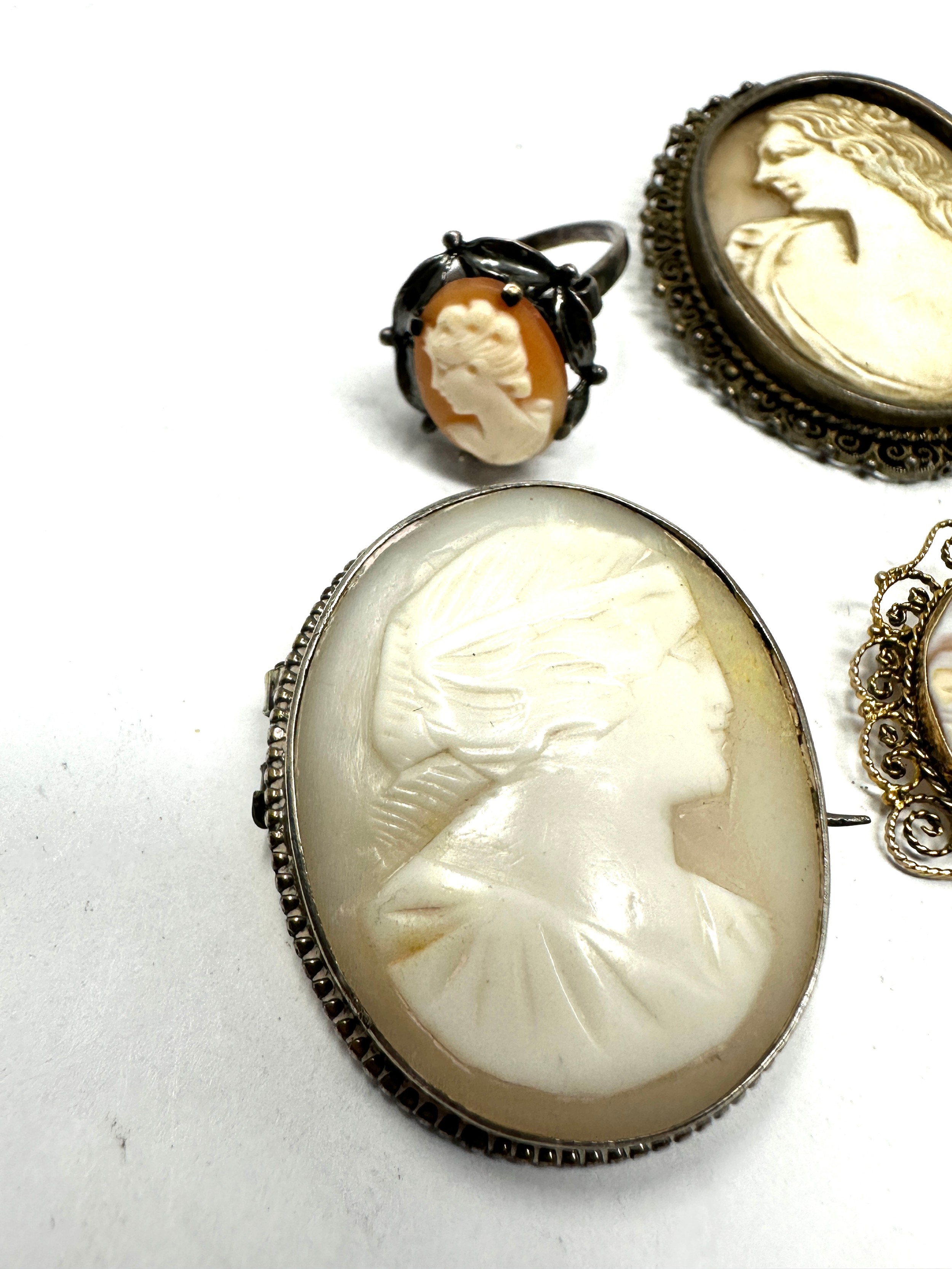 A collection of silver shell cameo jewellery including scene (29g) - Bild 2 aus 3