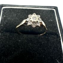 9ct gold antique diamond dress ring (1.1g)