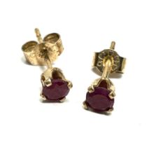 9ct gold ruby stud earrings