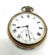 Gents Open Face Rolled Gold Pocket Watch Hand-wind Working