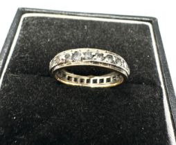 Vintage 9ct gold white stone eternity ring weight 2g