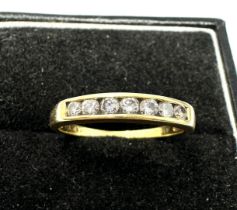 18ct gold diamond half eternity ring with 0.33ct diamonds weight 2.8g