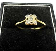 Antique art deco 18ct & plat diamond ring weight 1.8g