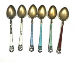 6 x .925 enamel teaspoons enamel wear