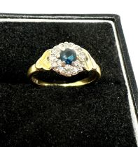 Vintage 18ct gold sapphire & diamond ring weight 3.2g