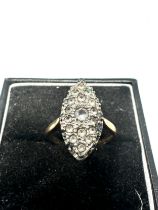 9ct gold sythetic spinel marquise shape dress ring (4g)