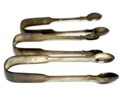 3 x .925 sterling georgian sugar tongs