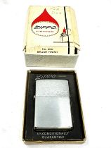 Vintage Zippo Lighter In Box Pre 1979 In Stainless Finish With Chrome Edges