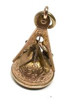 9ct gold antique agate masonic seal fob (5.5g)