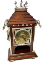 Vintage mahogany chiming clock height 44cm untested clock does chime and tick