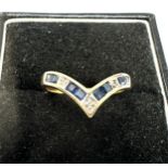 9ct gold sapphire & diamond ring weight 1.8g