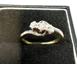 Vintage 18ct gold & plat diamond ring weight 2.9g