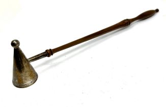 .925 sterling silver vintage snuffer w/ wooden handle