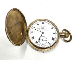 Gents Full Hunter Rolled Gold Pocket Watch Hand-wind Working