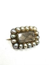 gold & pearl antique mourning brooch (5g)