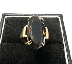 Vintage 9ct gold smokey quartz ring weight 4.2g