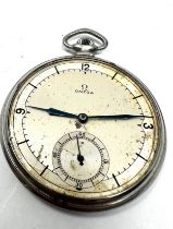 OMEGA Gents Vintage Pocket Watch Hand-wind Working Missing Crystal