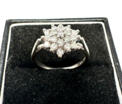 9ct white gold diamond ring 0.50 ct diamonds weight 2.8g