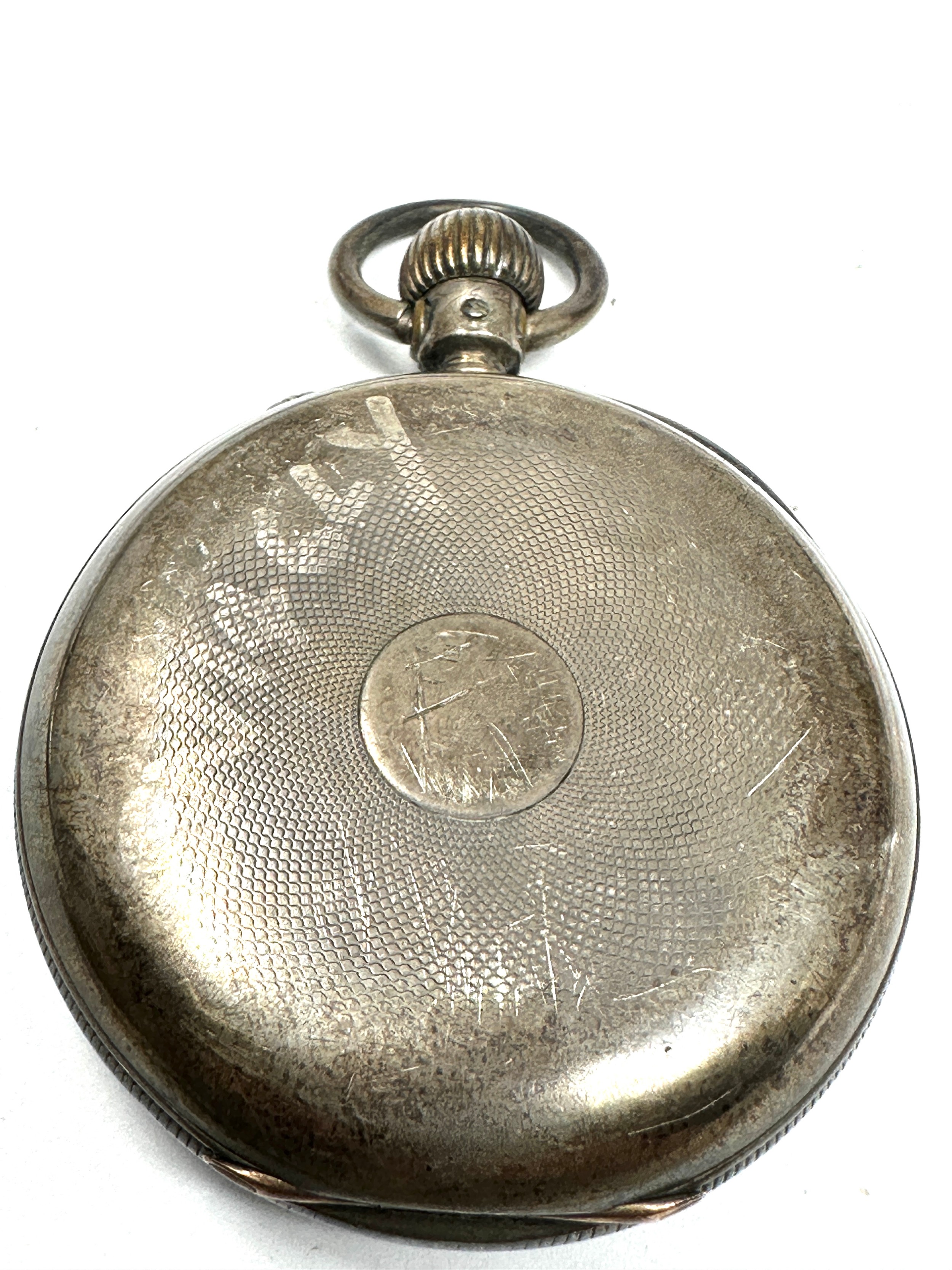 STERLING SILVER Gents Open Face Pocket Watch Hand-wind WORKING - Image 2 of 3