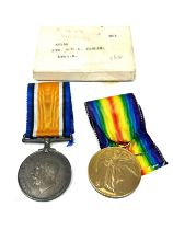 Boxed WW1 Medal Pair & Original Ribbons Named 48160 Pte. G.C.L Tomlin Leic. Regt