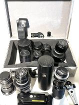 Boxed canon camera lenses and accessories