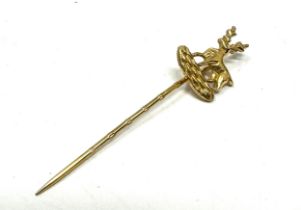 9ct gold vintage stag stick pin (0.9g)