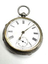 STERLING SILVER Gents Open Face Pocket Watch Key-wind WORKING