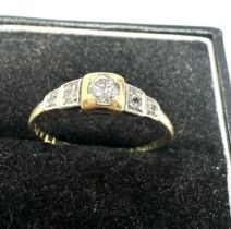 Art deco 18ct gold diamond ring weight 1.8g