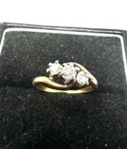 18ct gold antique diamond trilogy ring (2.1g)