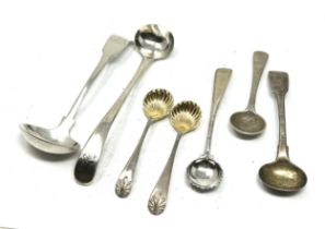 7 x .925 sterling condiment spoons inc georgian etc