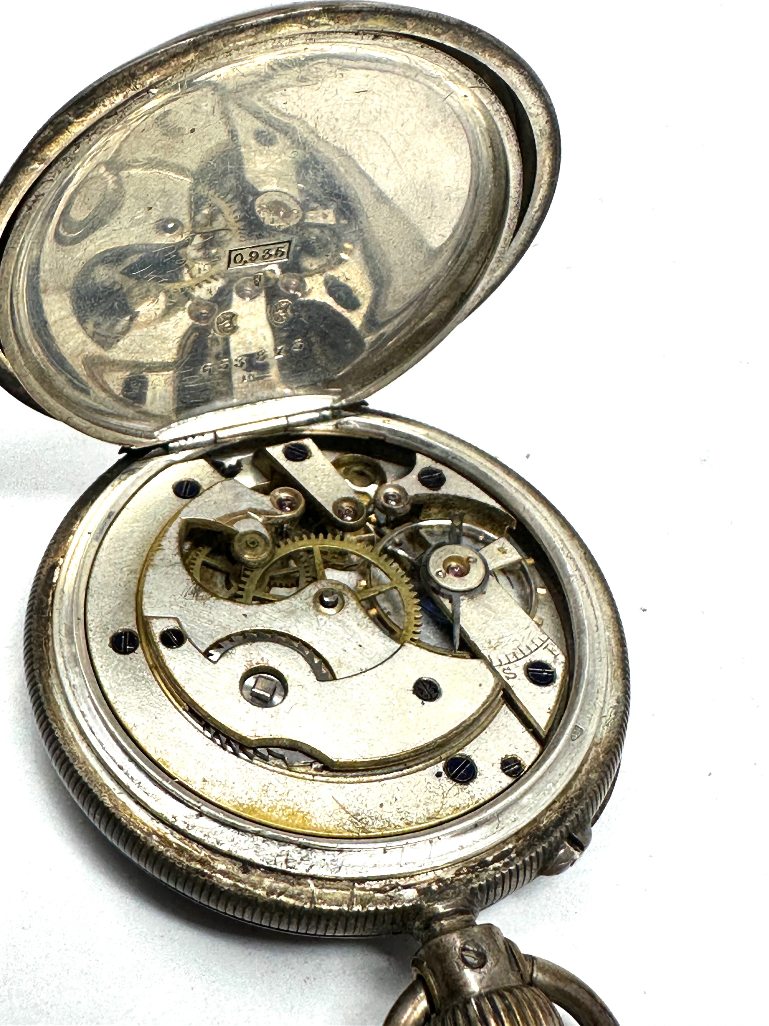 STERLING SILVER Gents Open Face Pocket Watch Hand-wind WORKING - Image 3 of 3