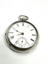 STERLING SILVER Gents Open Face Pocket Watch Key-wind WORKING