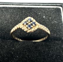 9ct gold vintage sapphire dress ring (1.1g)