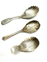 3 x antique / vintage .925 sterling caddy spoons