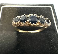 vintage 9ct gold sapphire ring weight 1.9g