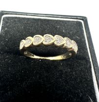 9ct gold vintage diamond heart dress ring (2.2g)
