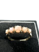 9ct gold pink opal five stone ring (2.7g)